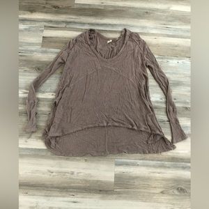 Free People oversized small hi low waffle shirt,